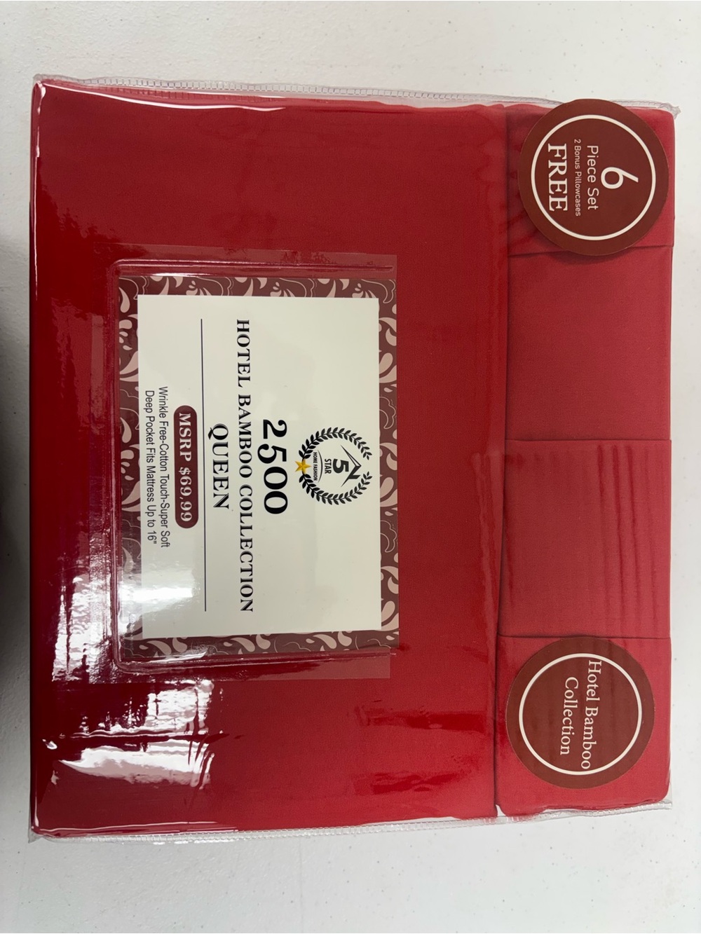 2500-Feel Queen Sheet Set in Red